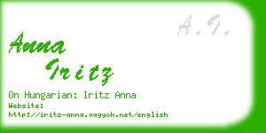 anna iritz business card